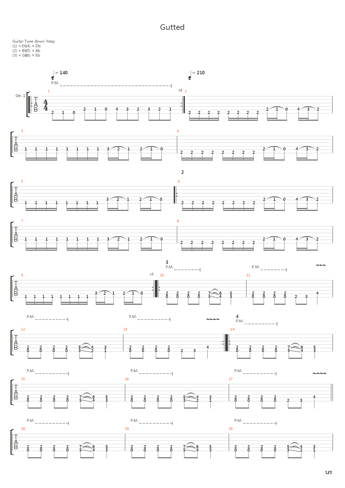 Gutted吉他谱