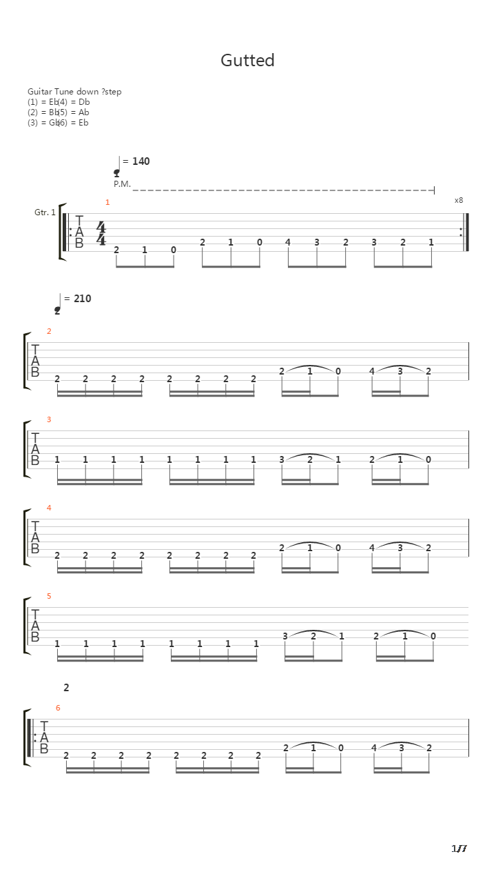 Gutted吉他谱