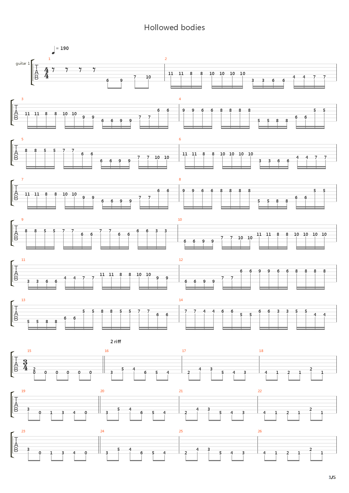 Hollowed Bodies吉他谱