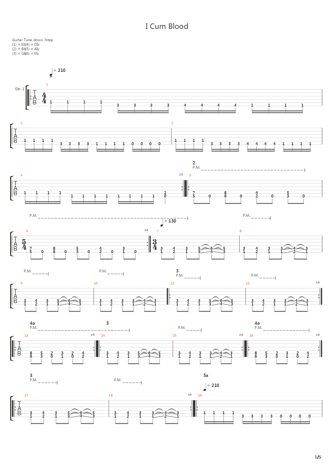 I Cum Blood吉他谱