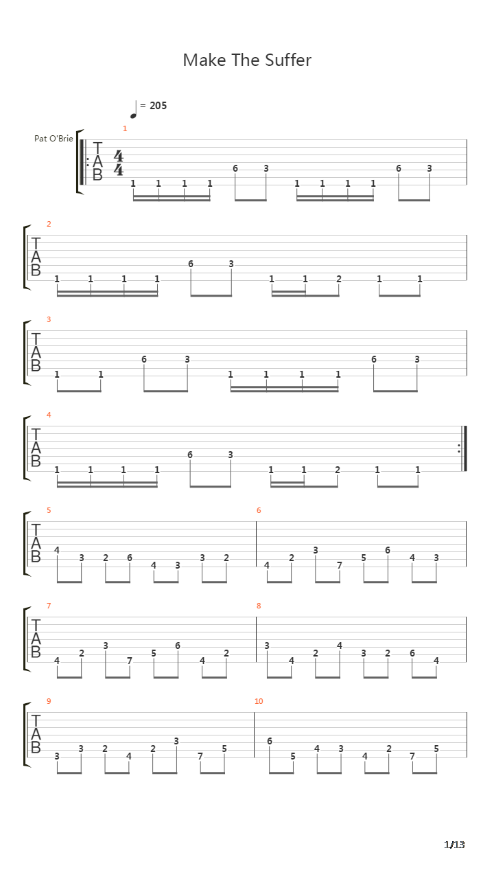 Make Them Suffer吉他谱