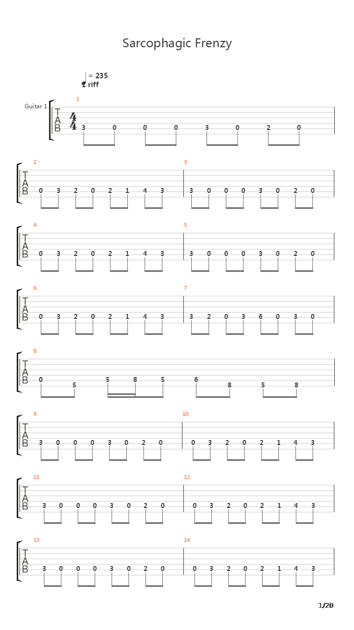 Sarcophagic Frenzy吉他谱