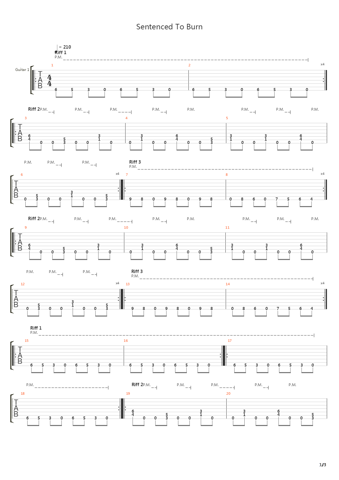 Sentenced To Burn吉他谱