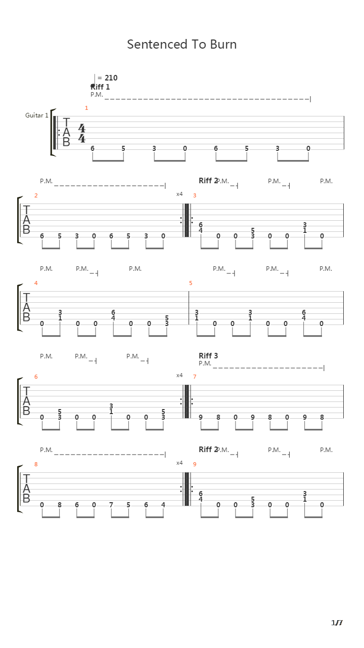 Sentenced To Burn吉他谱
