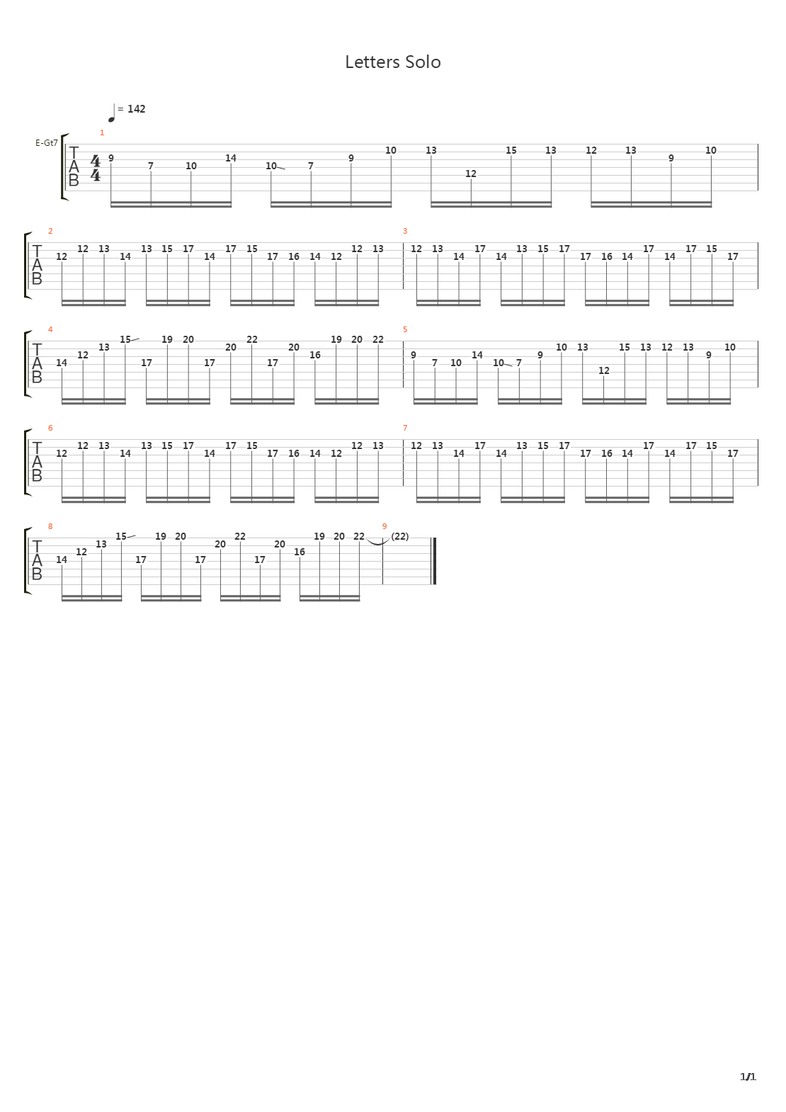 Letters吉他谱