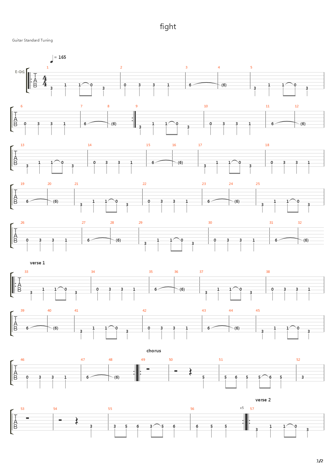 Fight吉他谱
