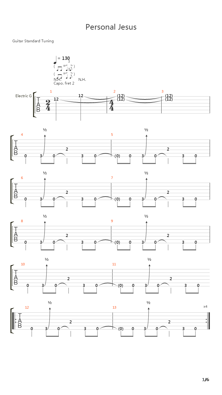 Personal Jesus吉他谱