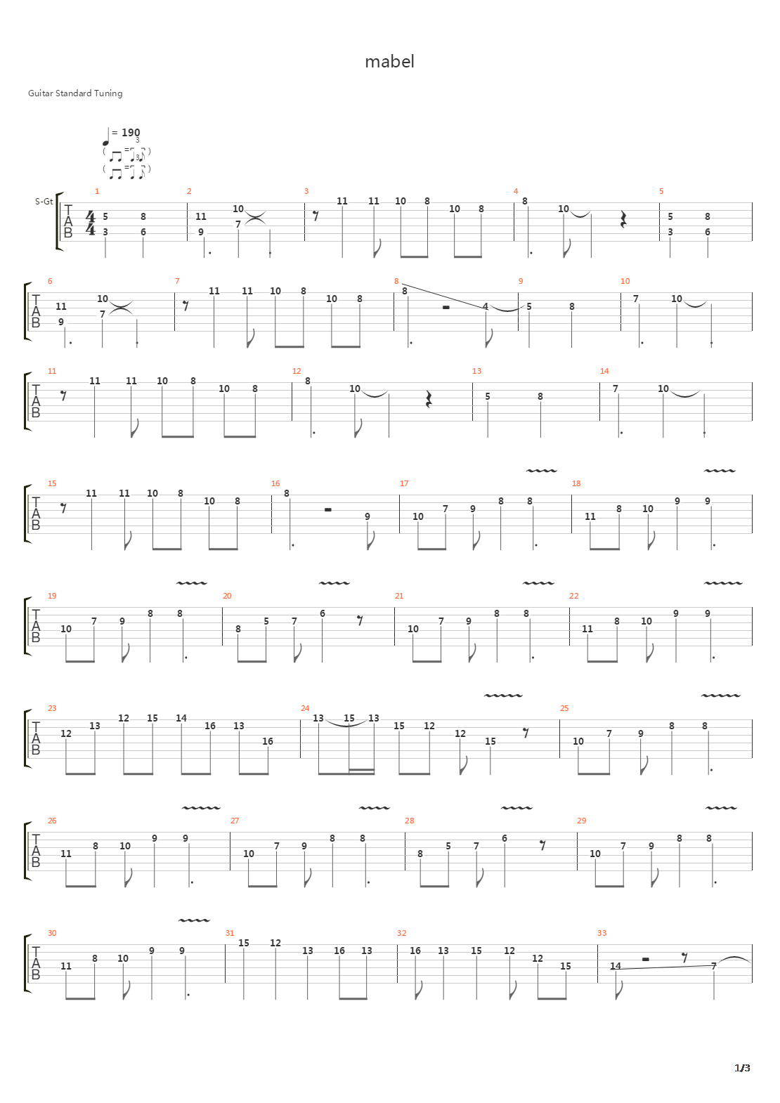 Mabel吉他谱