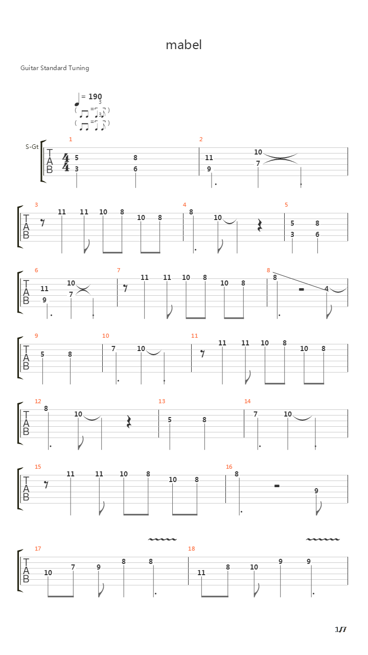 Mabel吉他谱