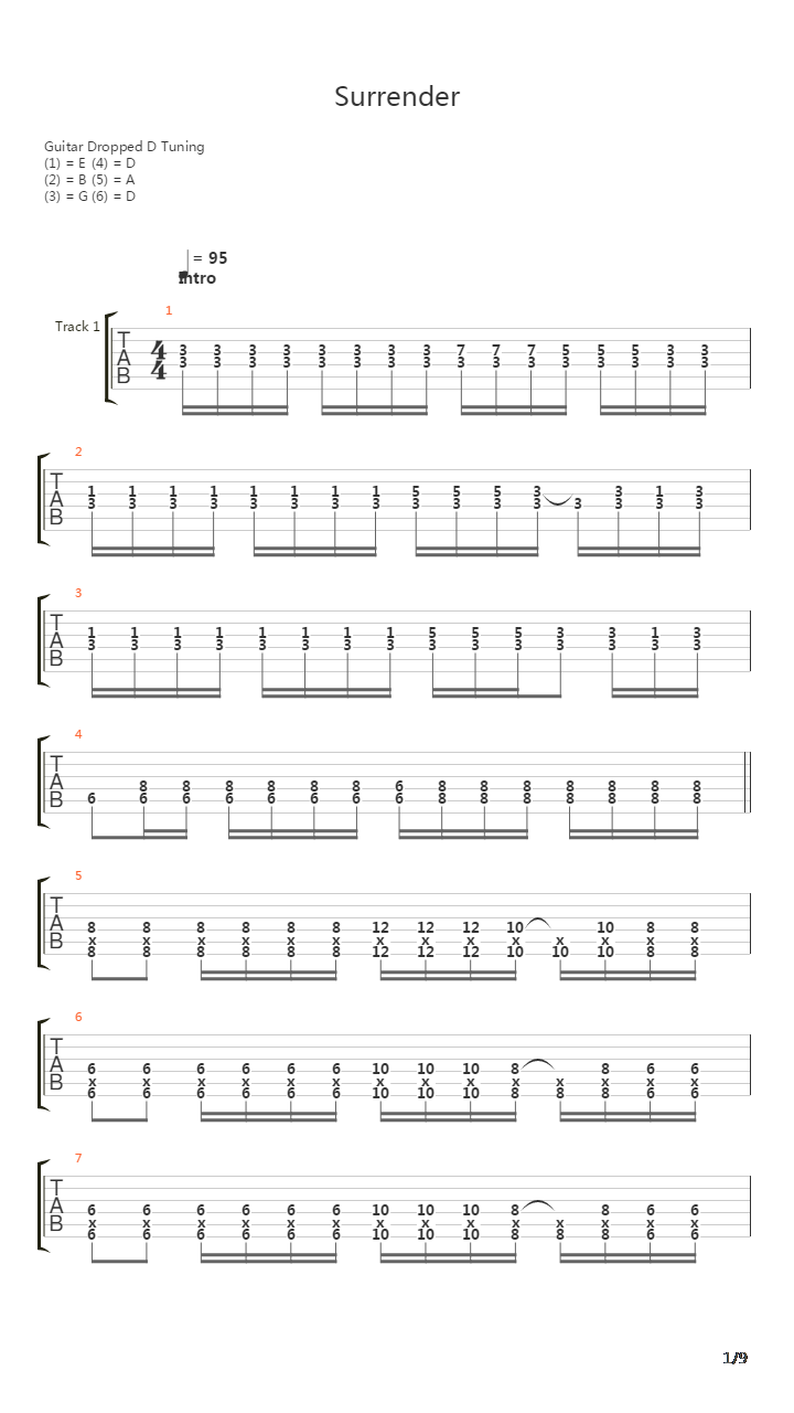 Surrender吉他谱