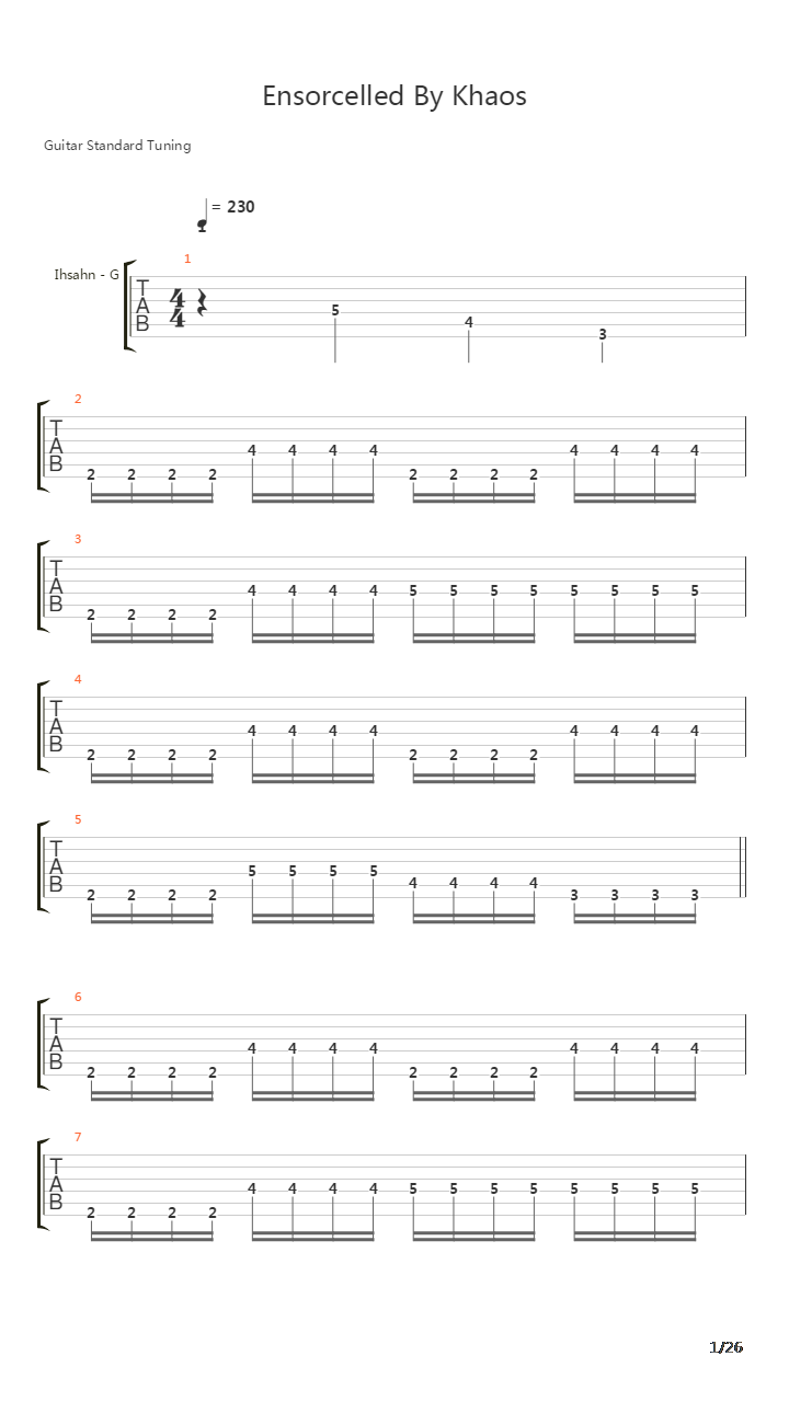 Ensorcelled By Khaos吉他谱