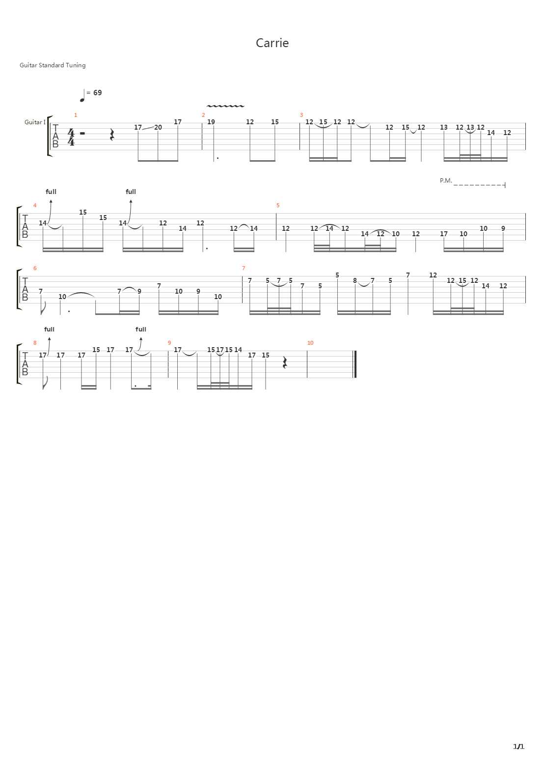 Carrie吉他谱