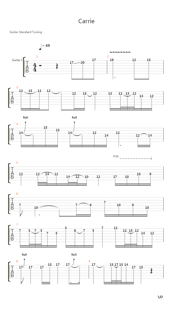 Carrie吉他谱