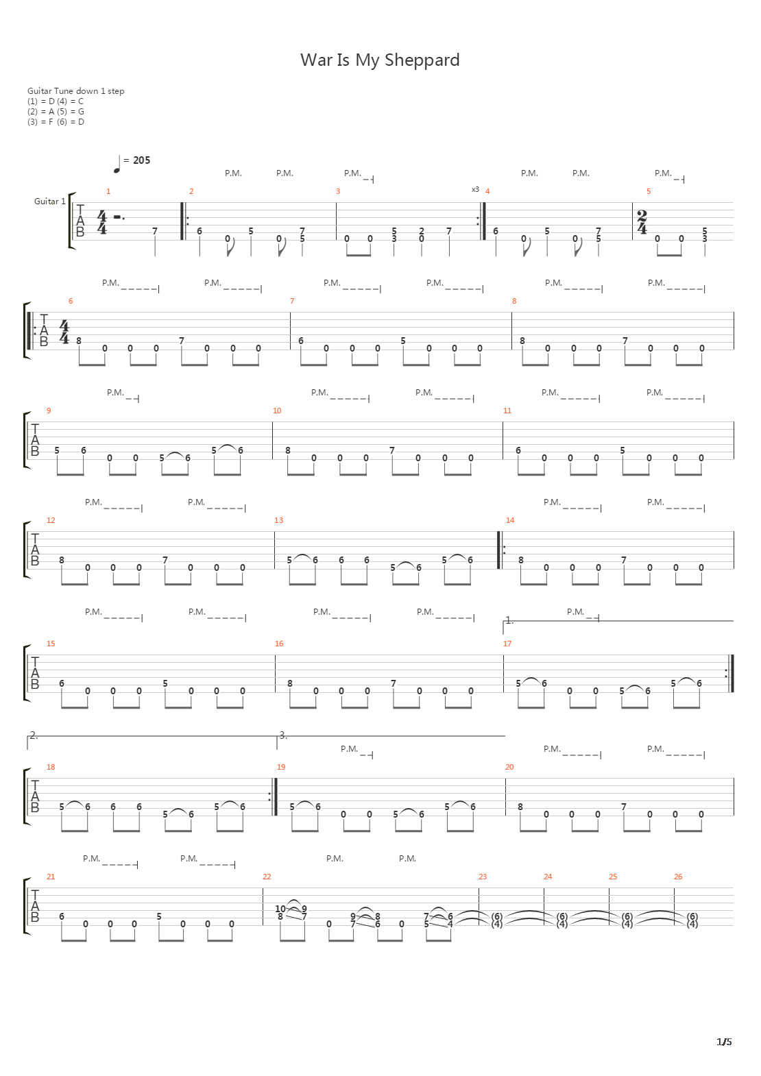 War Is My Shepherd吉他谱