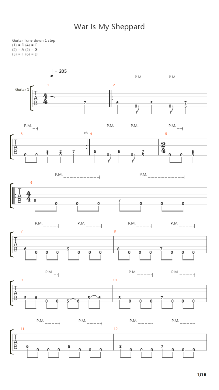 War Is My Shepherd吉他谱