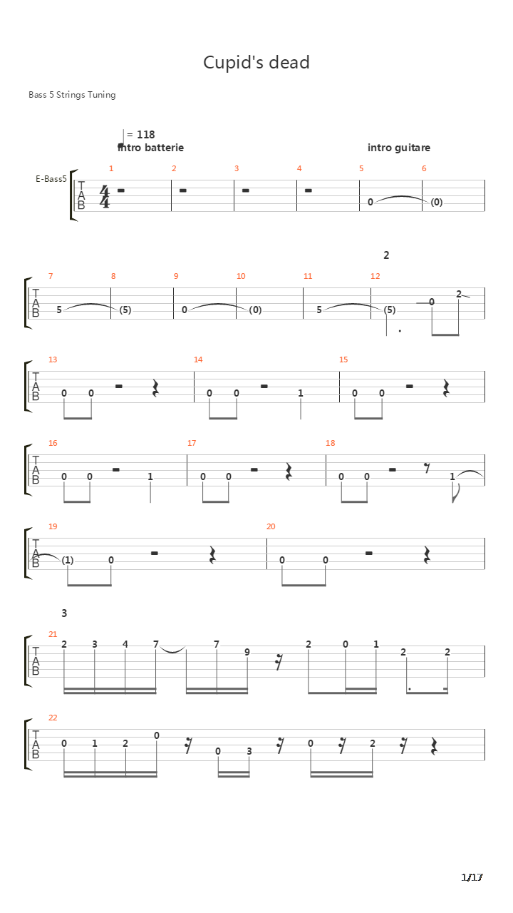 Cupids Dead吉他谱