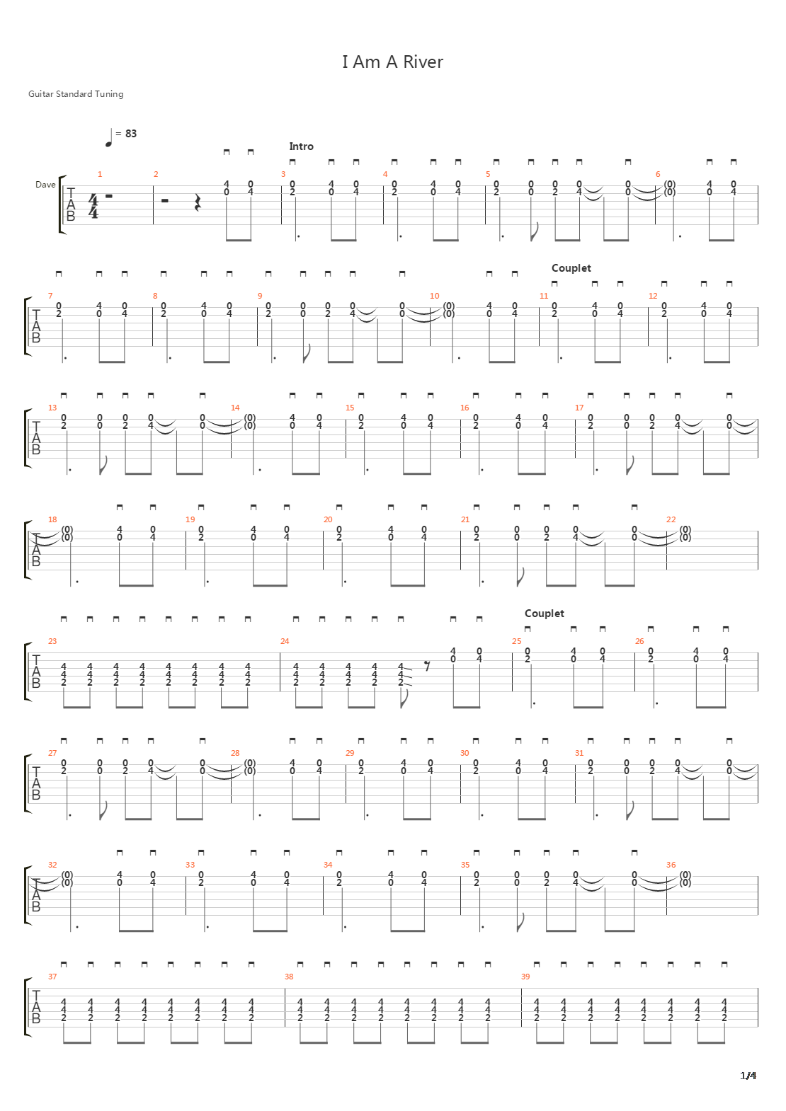 I Am A River吉他谱