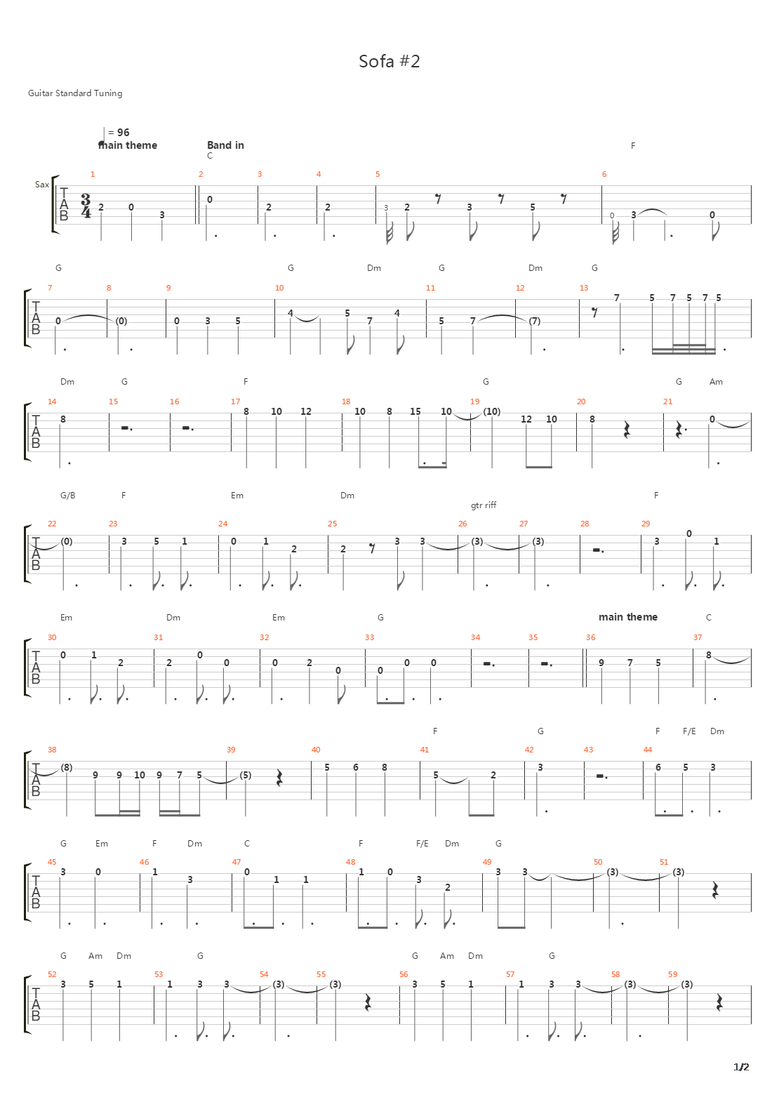 Sofa No 2吉他谱