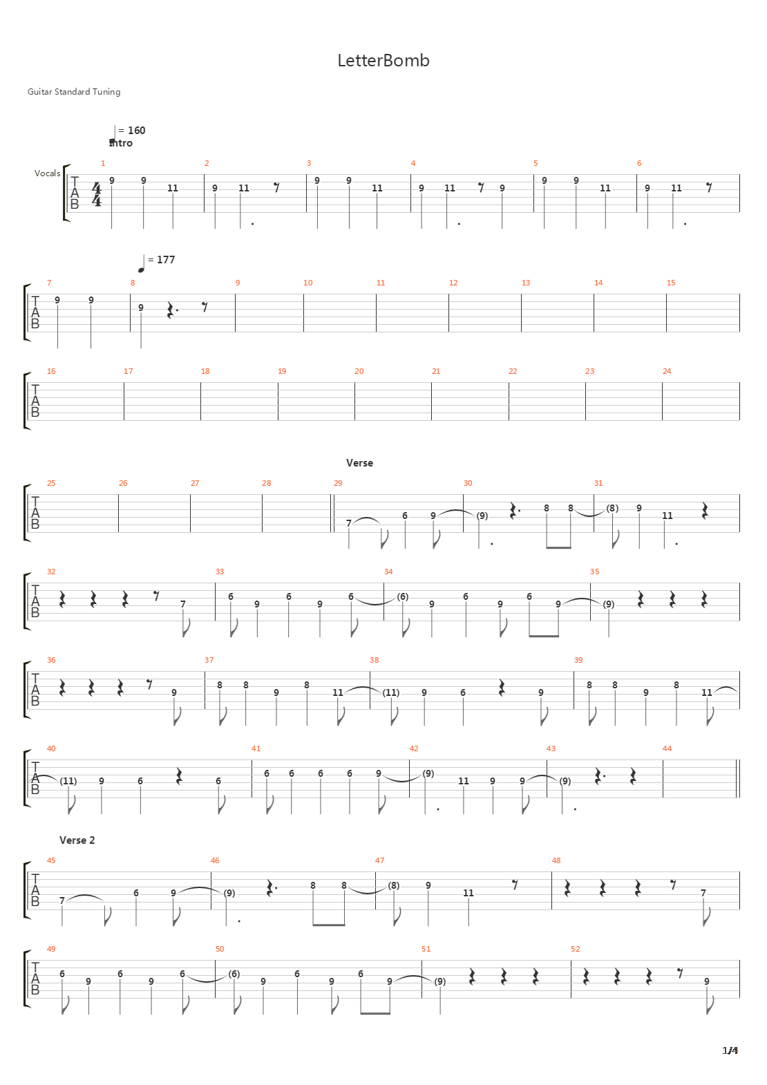 Letterbomb吉他谱