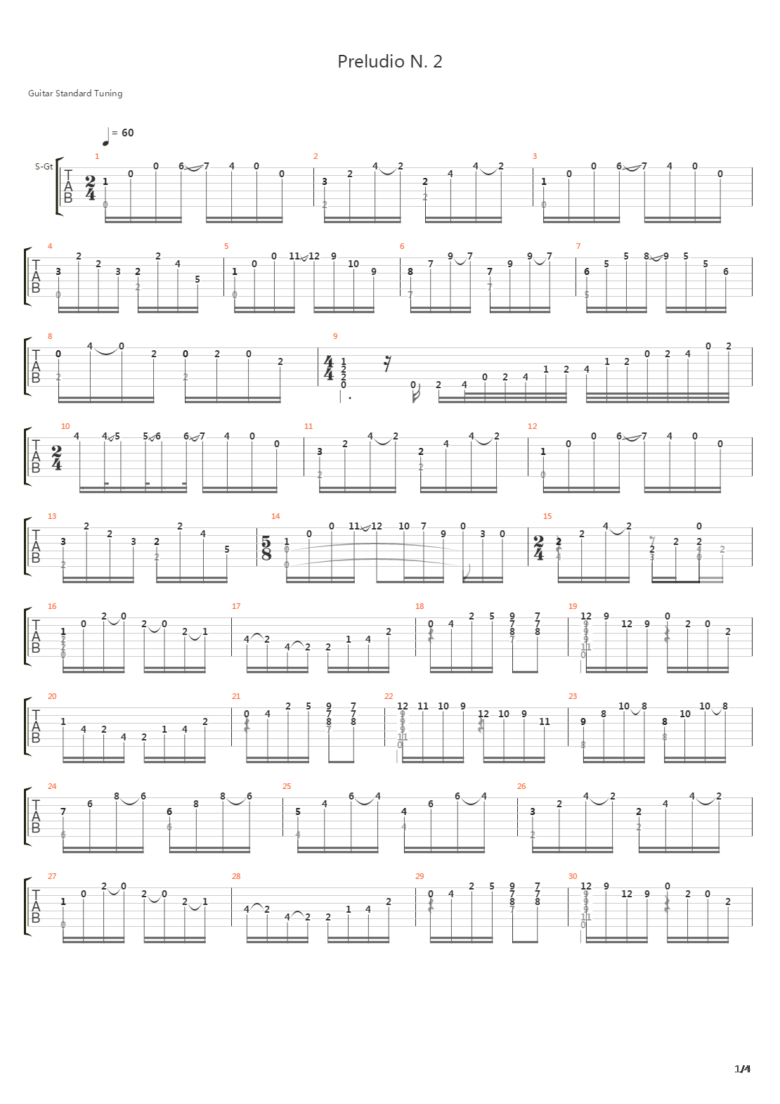 Prelude No 2吉他谱