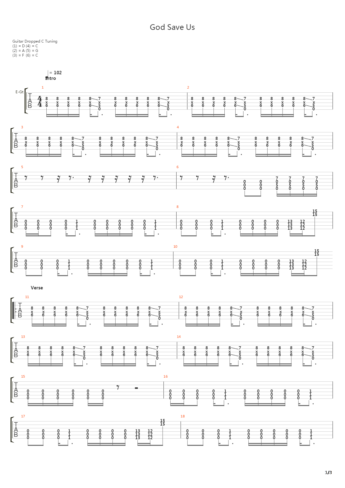 God Save Us吉他谱