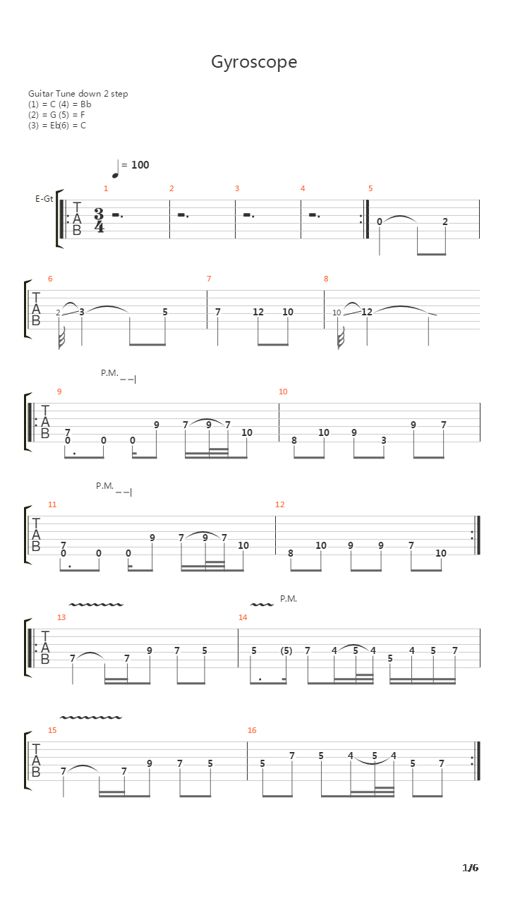 Gyroscope吉他谱