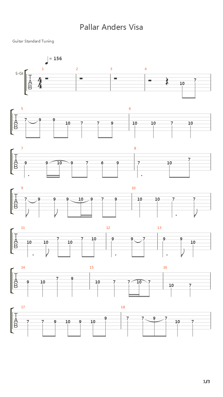 Pallar Anders Visa吉他谱