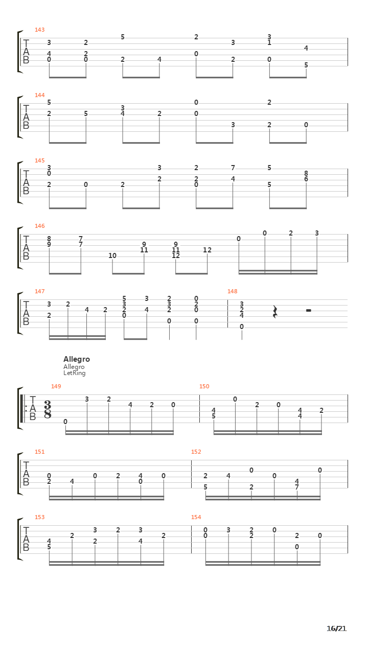 Prelude Fugue And Allegro In D吉他谱