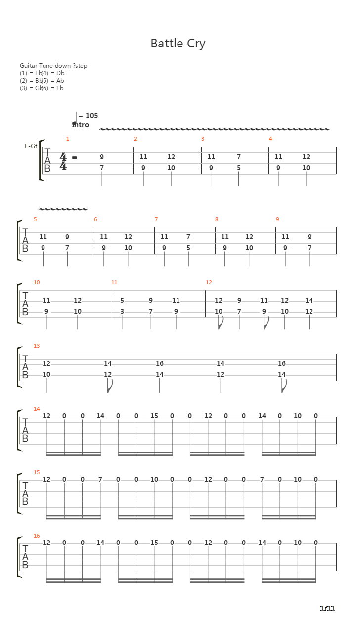 Battle Cry吉他谱
