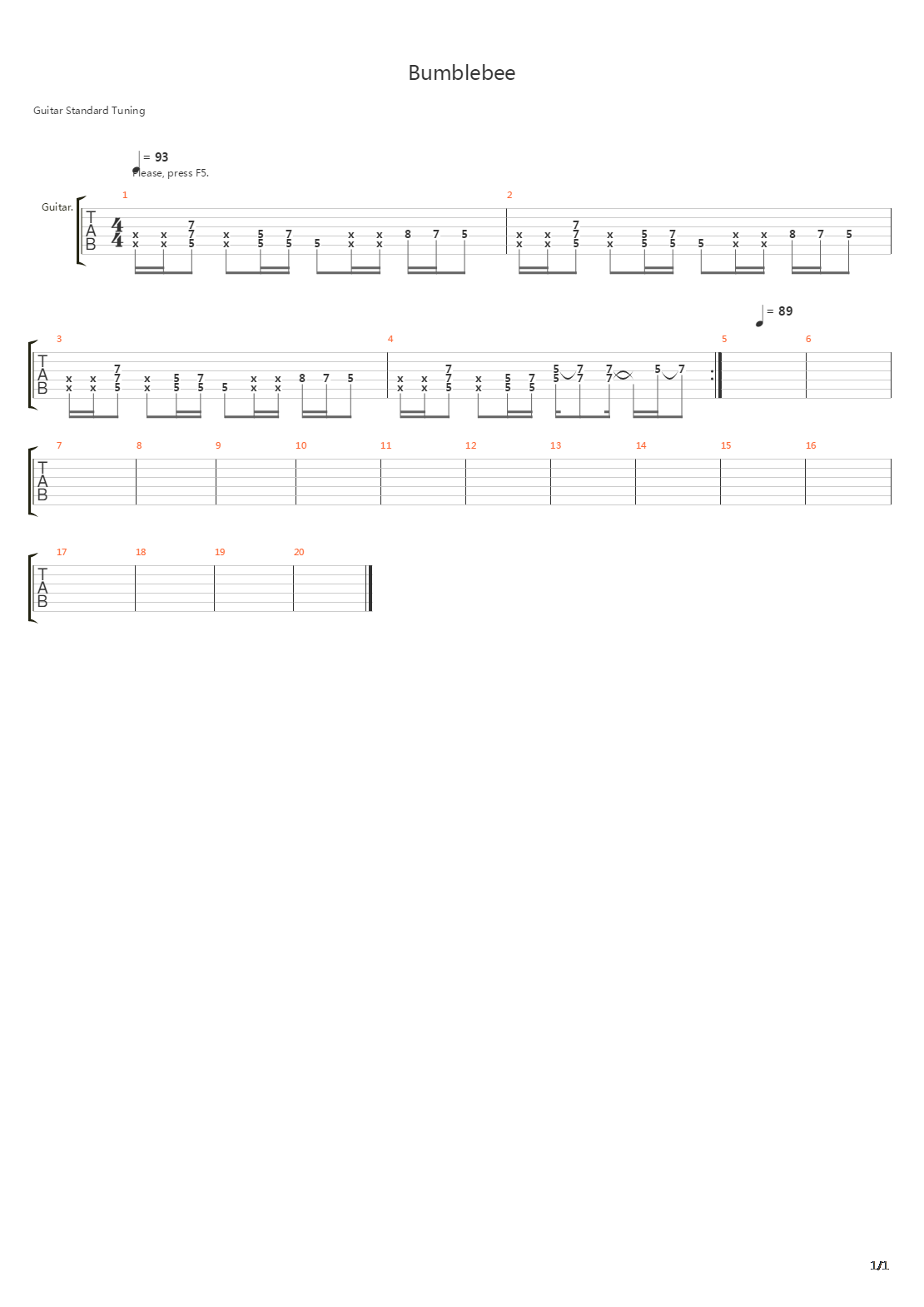 Bumblebeee吉他谱