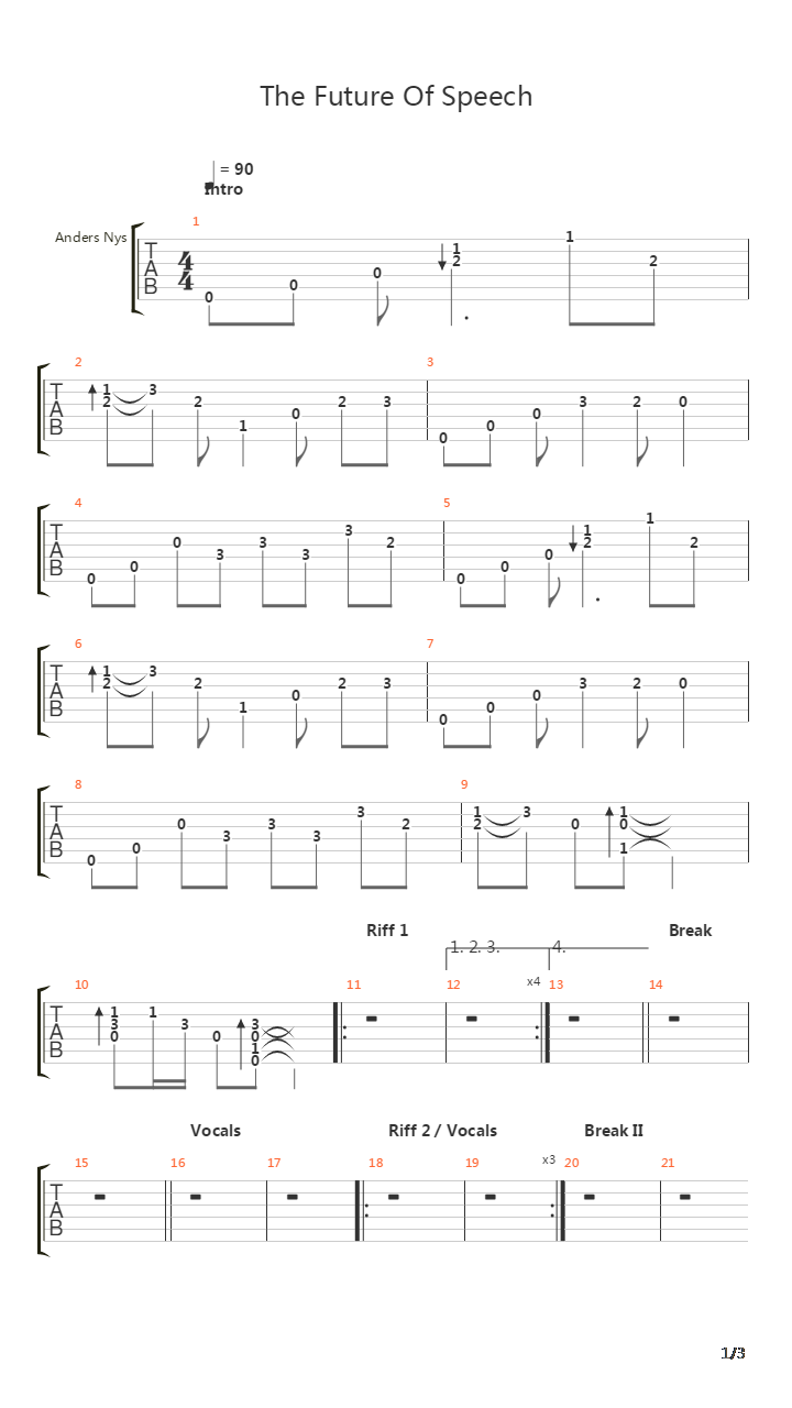 The Future Of Speech吉他谱