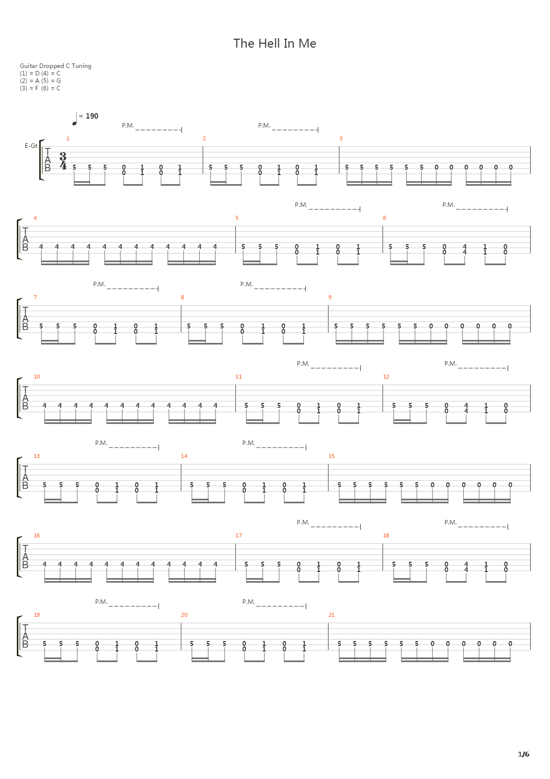 The Hell In Me吉他谱