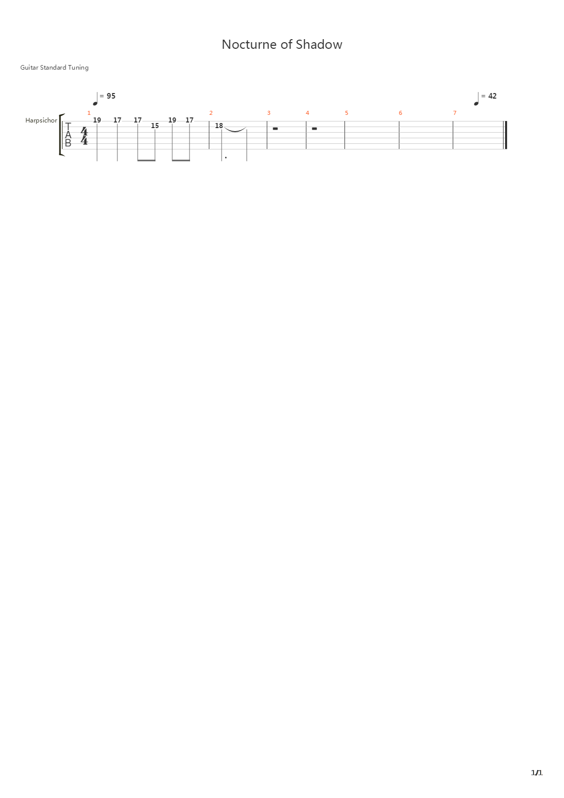 Nocturne Of Shadow吉他谱