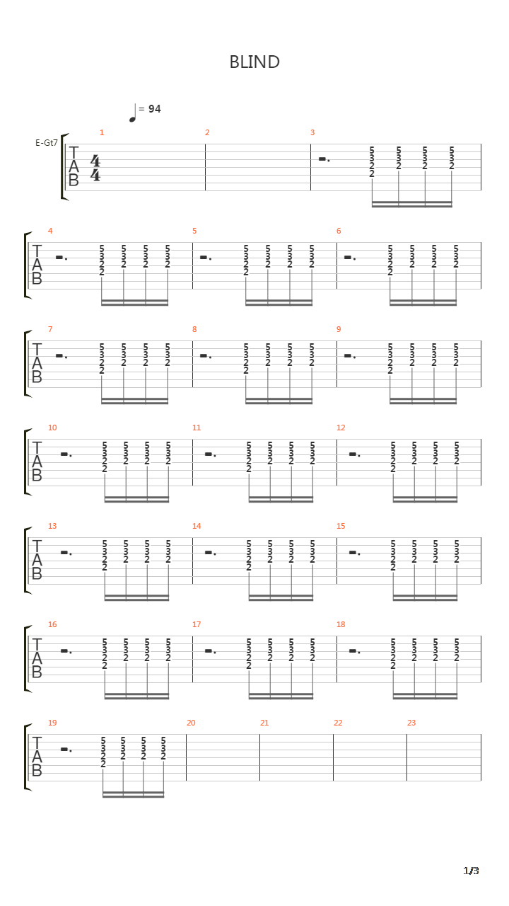 Blind吉他谱
