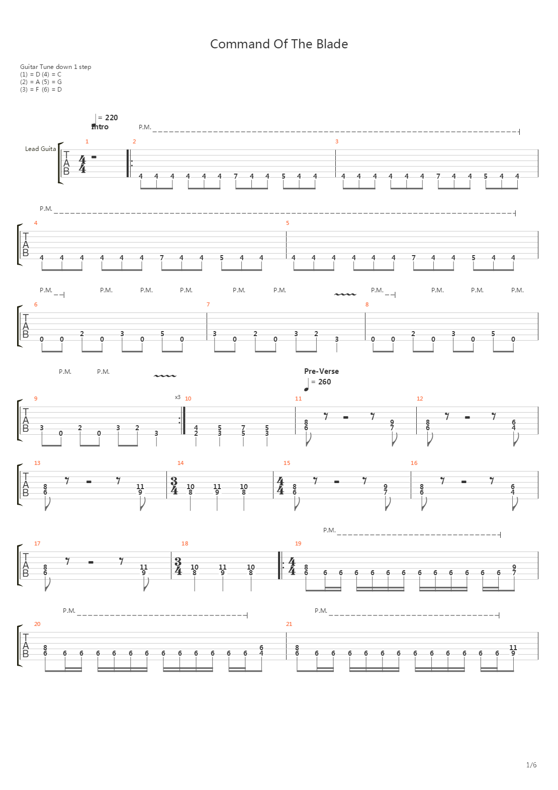 Command Of The Blade吉他谱