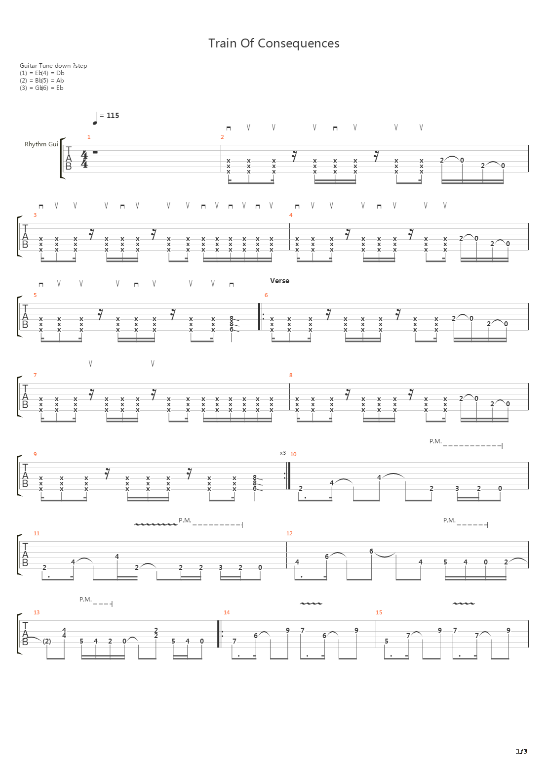 Train Of Consequences吉他谱