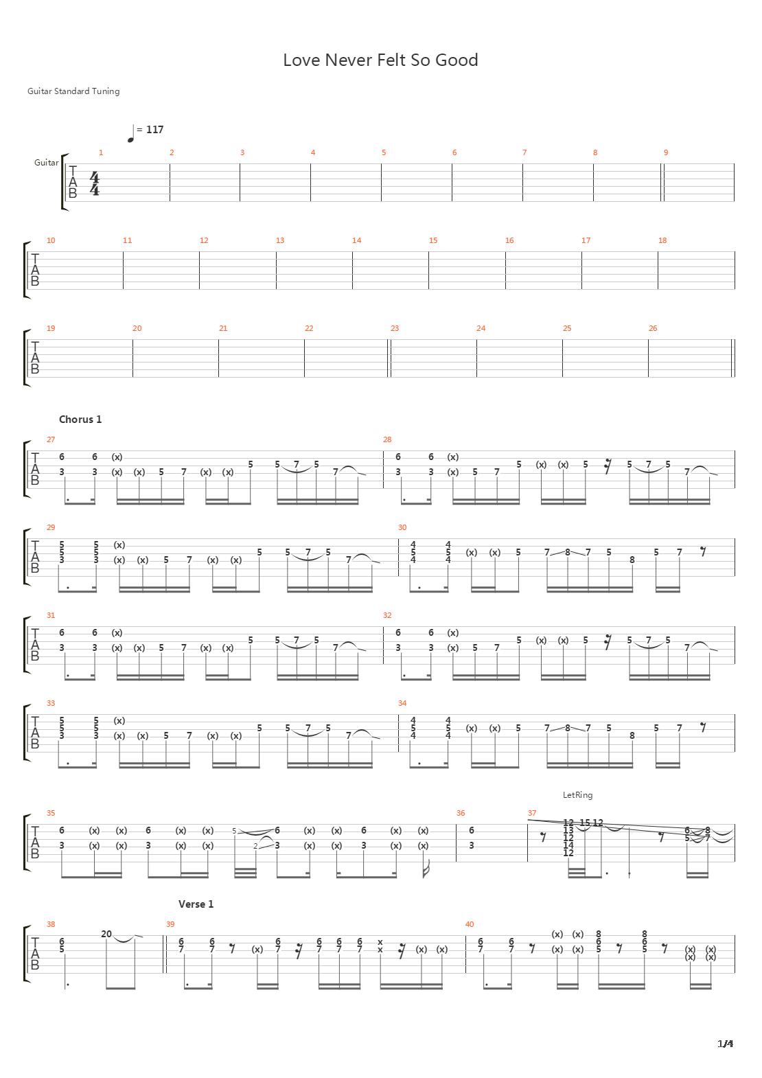 Love Never Felt So Good吉他谱
