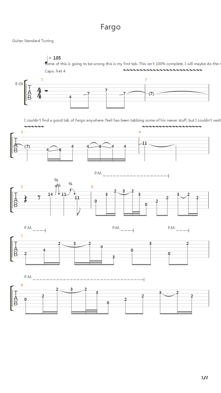 Fargo吉他谱