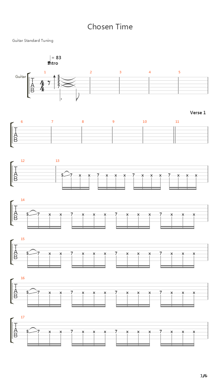Chosen Time吉他谱