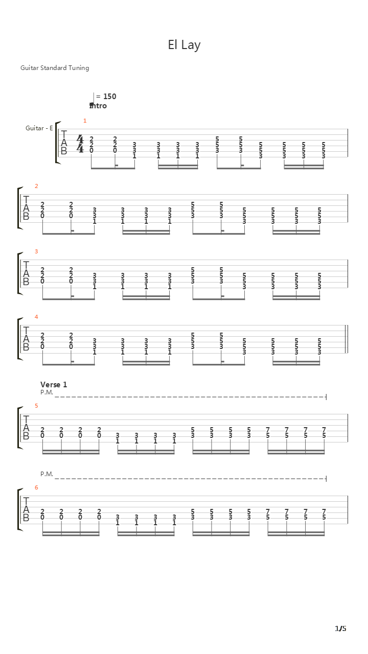 El Lay吉他谱