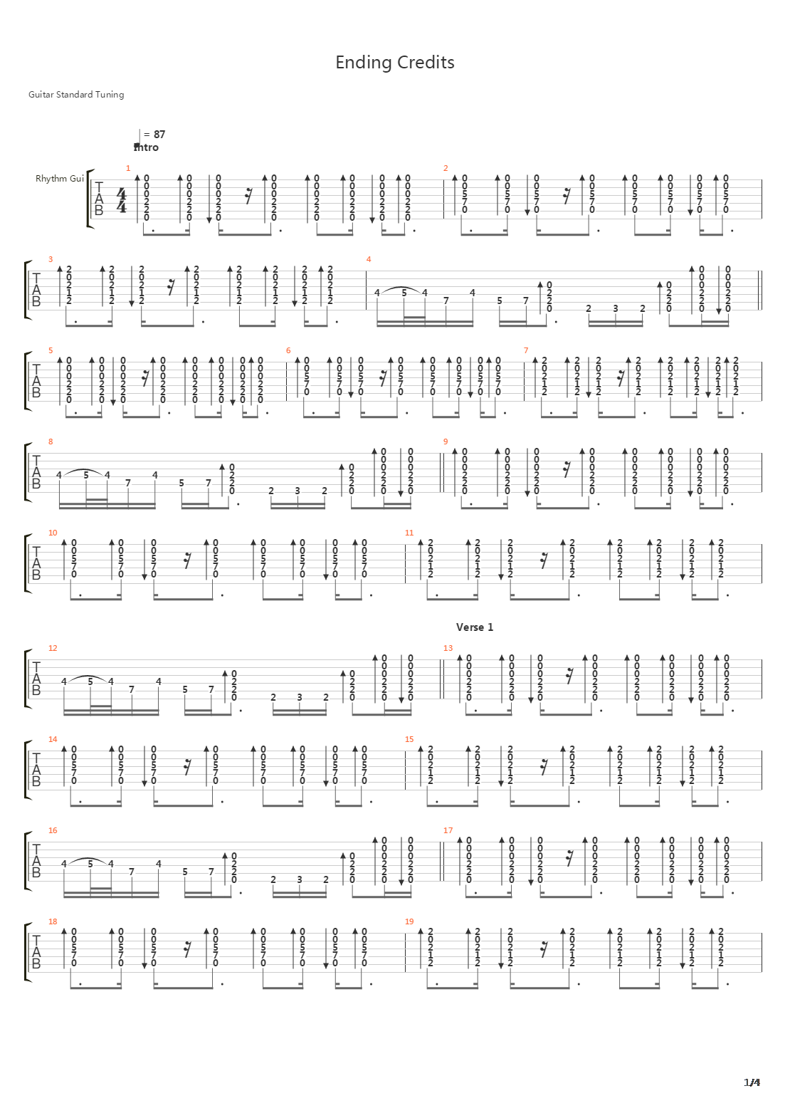 Ending Credits吉他谱