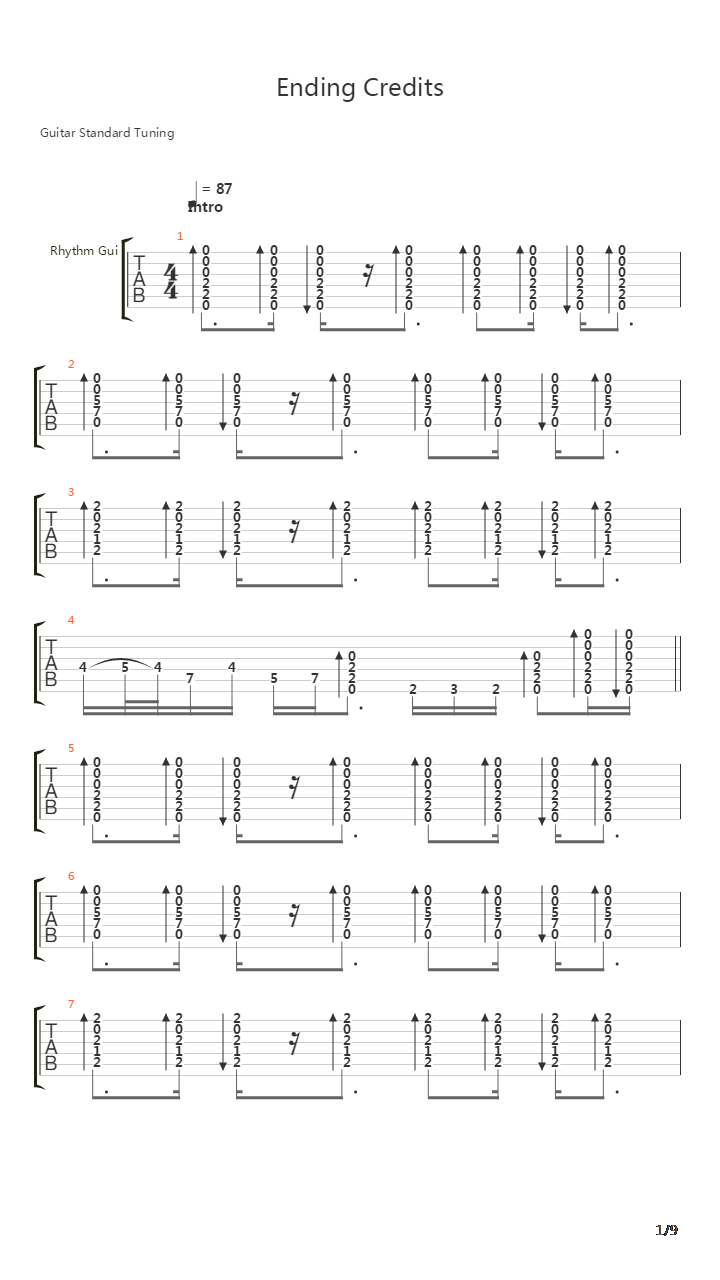 Ending Credits吉他谱