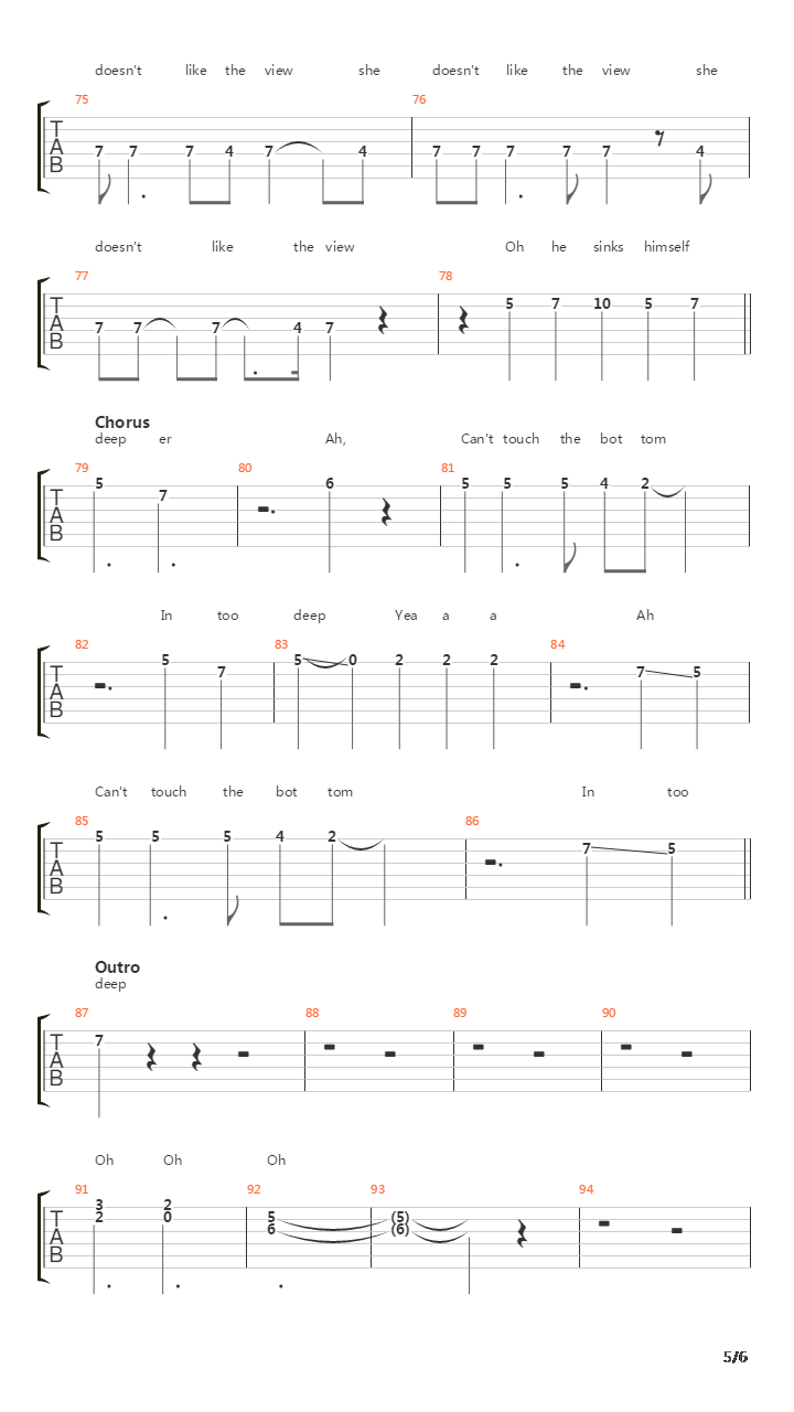 Deep吉他谱