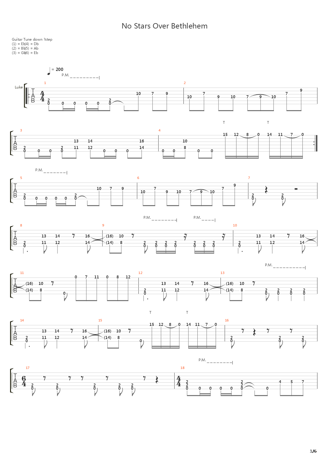 No Stars Over Bethlehem吉他谱