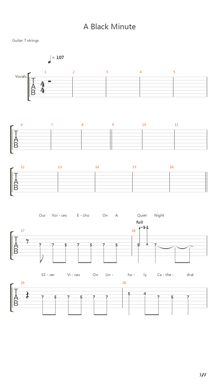 A Black Minute吉他谱