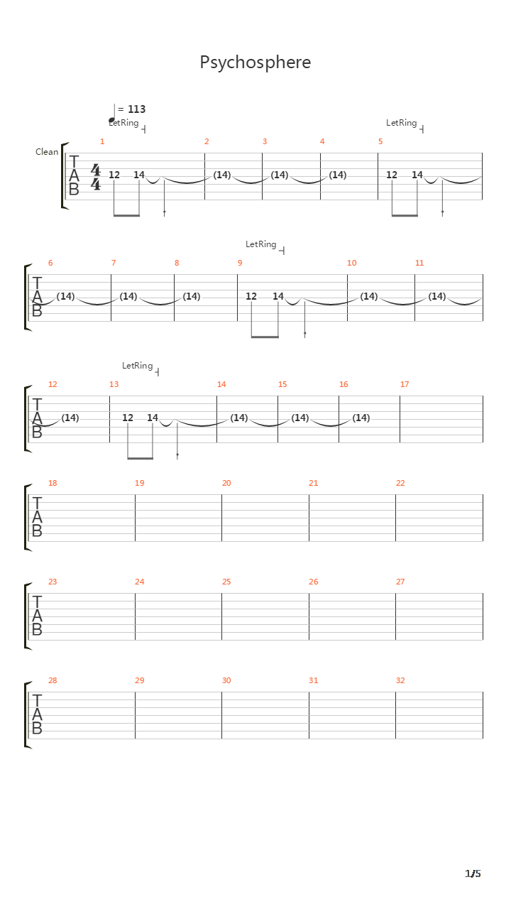 Pyschosphere吉他谱