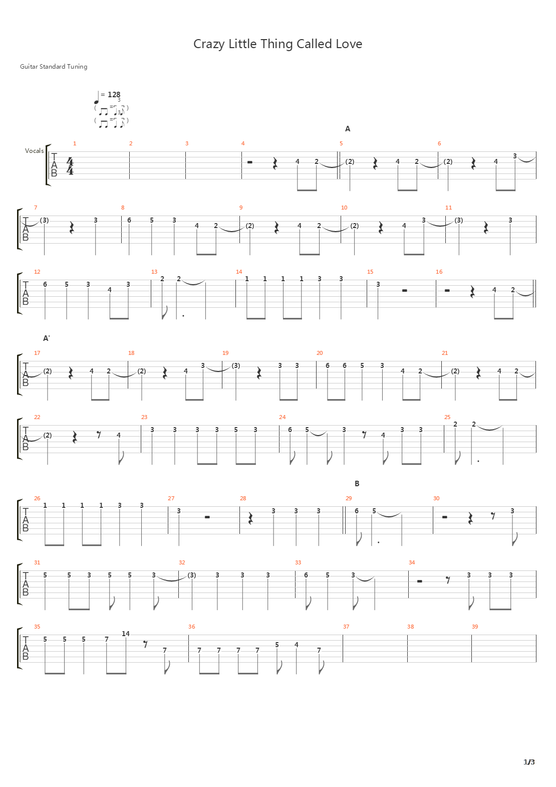 Crazy Little Thing Called Love吉他谱