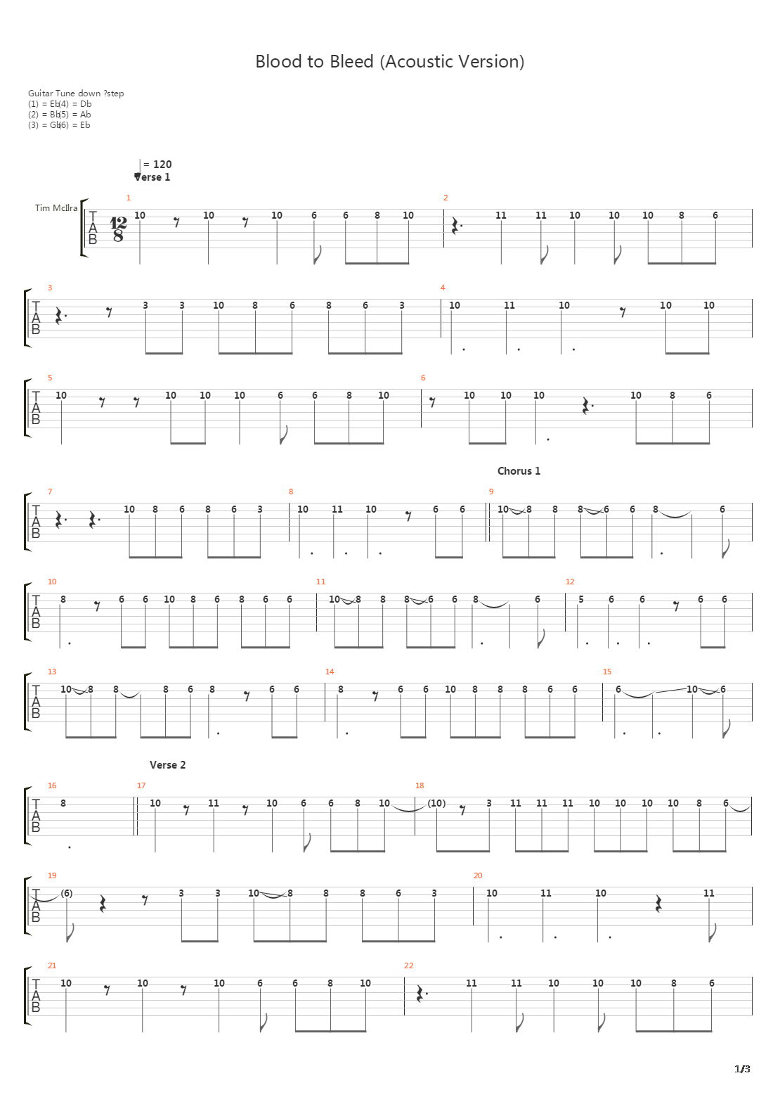 Blood To Bleed吉他谱