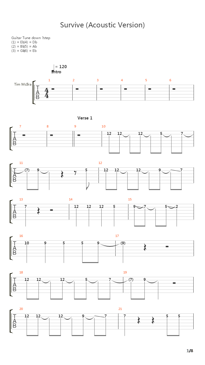 Survive吉他谱