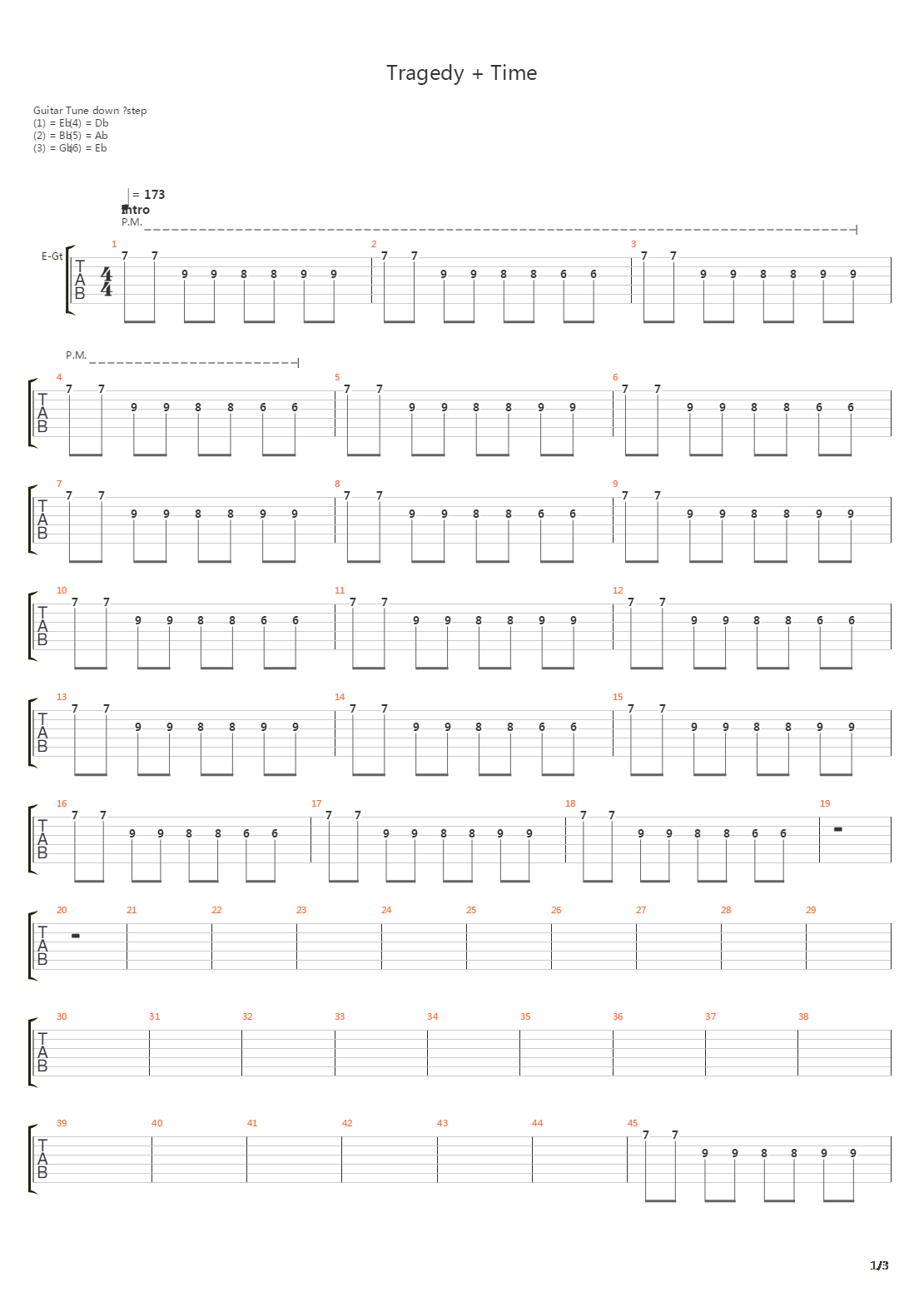 Tragedy Time吉他谱